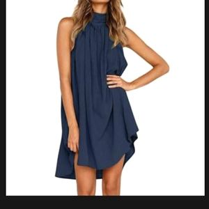 Navy Halter Dress